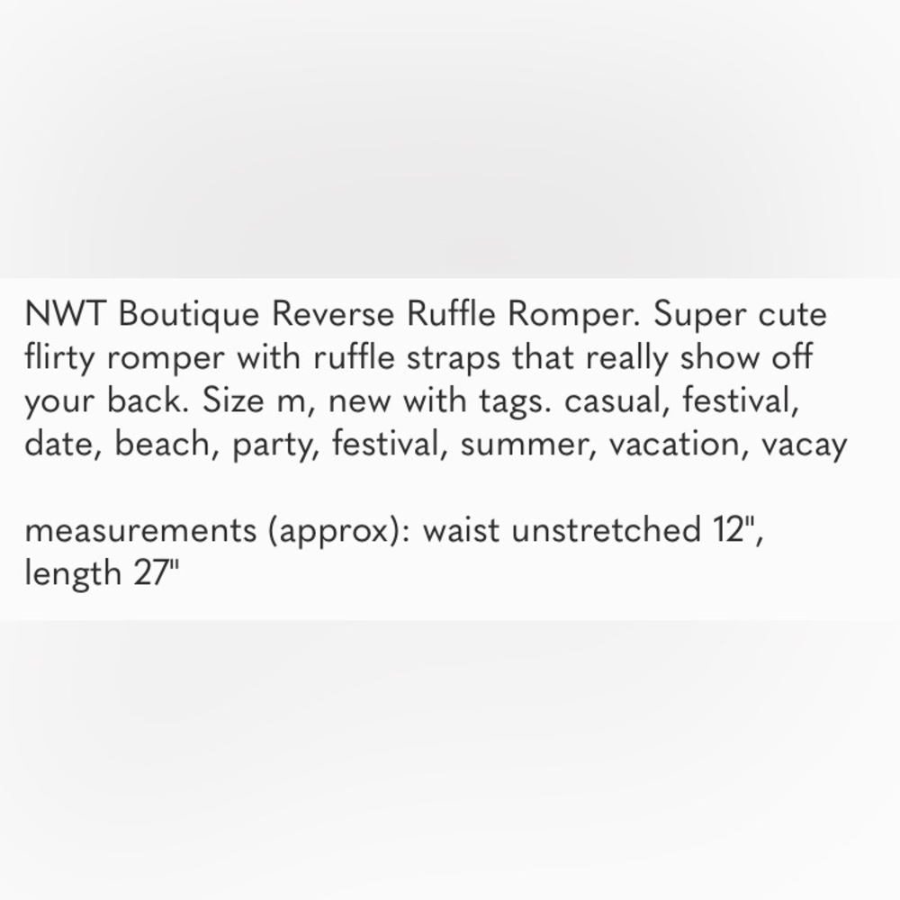 NWT Reverse Ruffle Romper - Picture 5 of 5